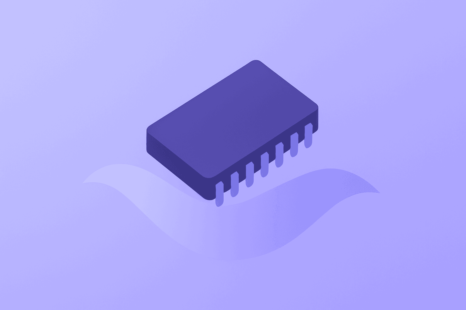 Flat vector illustration of a memory chip surge representing DRAM ETF rapid inflows and heavy options activity