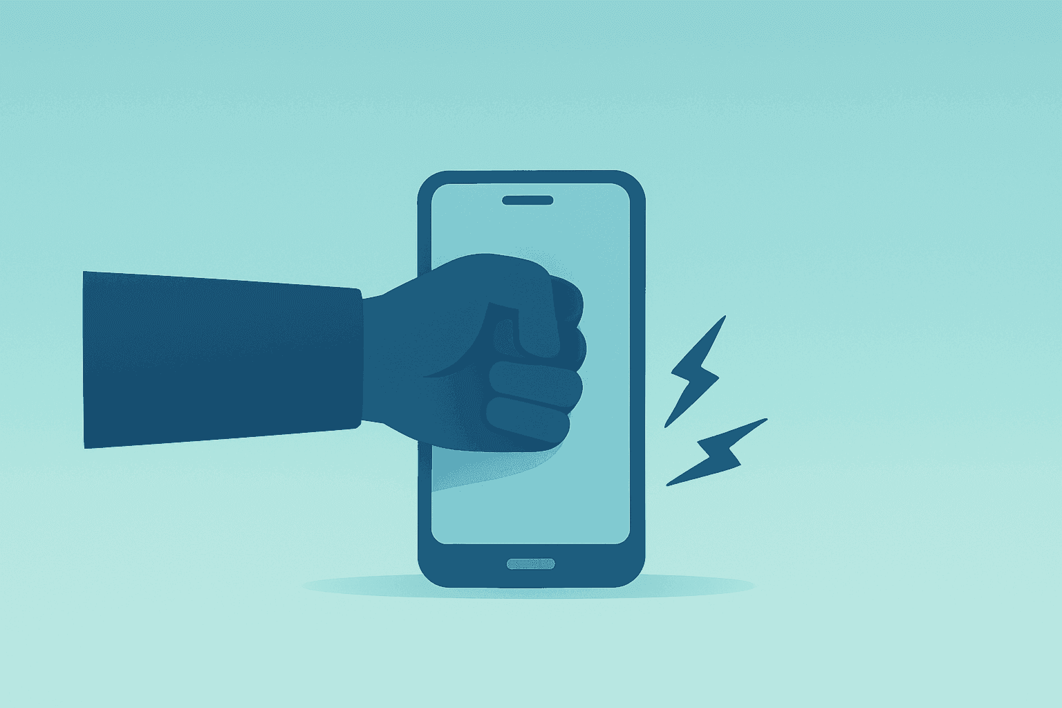 Minimal flat-vector depiction of a book-style smartphone under pressure, suggesting premium risk for Apple iPhone 18 launch.
