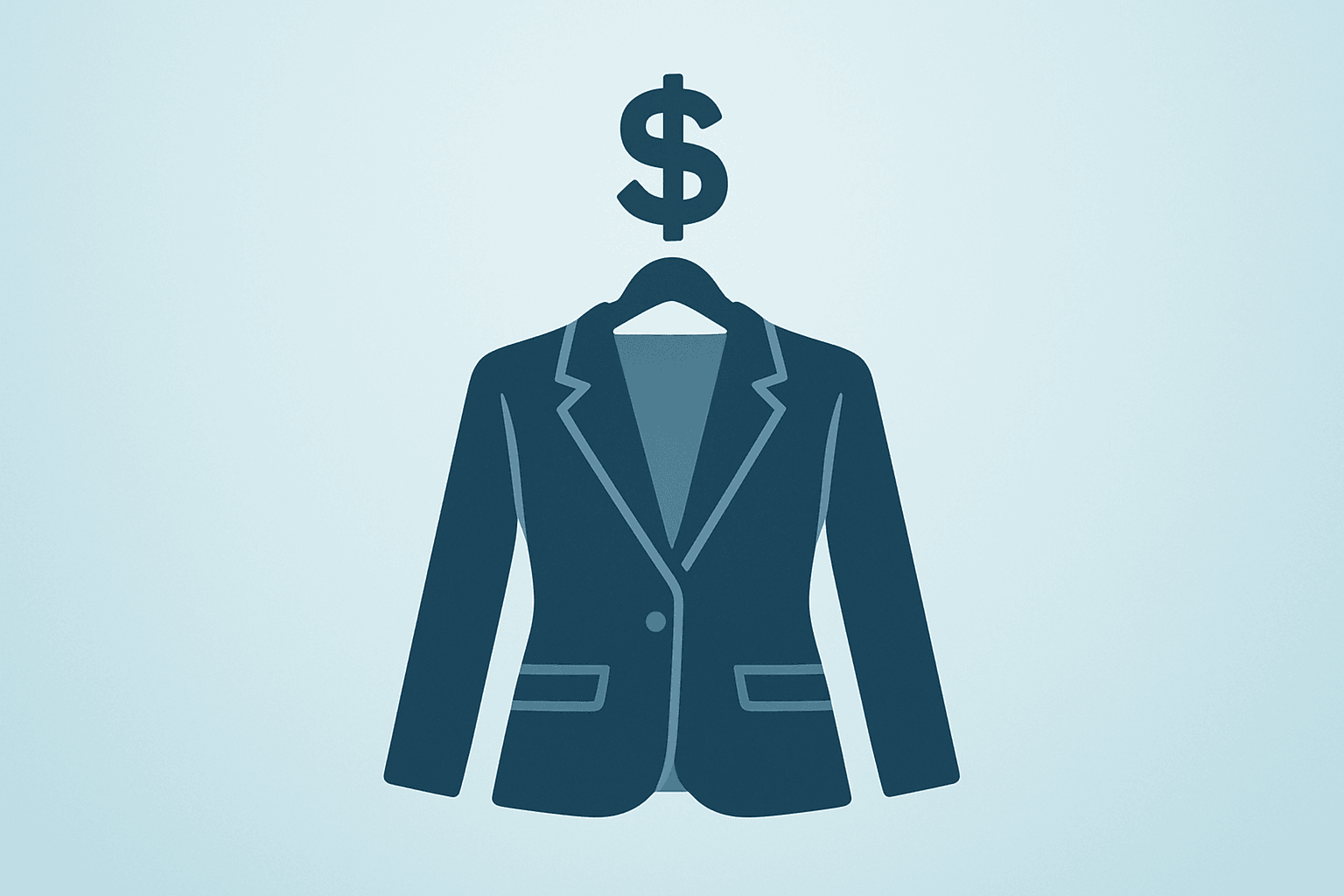 Flat vector of a tailored blazer under a sealed hanger clasp representing Frasers takeover Hugo Boss and shareholder decision