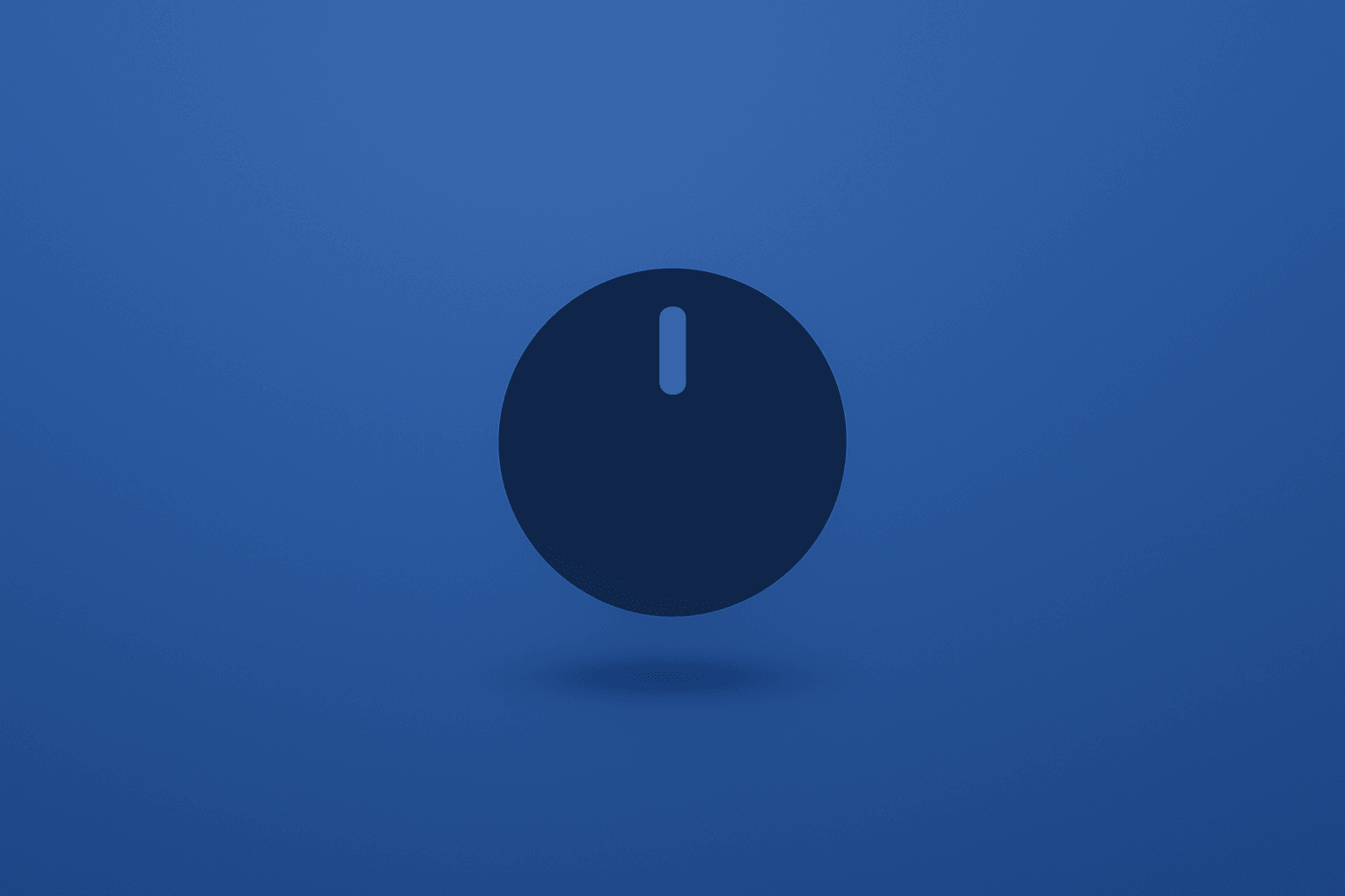 Minimalist vector control knob on solid cobalt-blue background evoking Instacart Q3 results, buyback and cautious Q4 guidance.