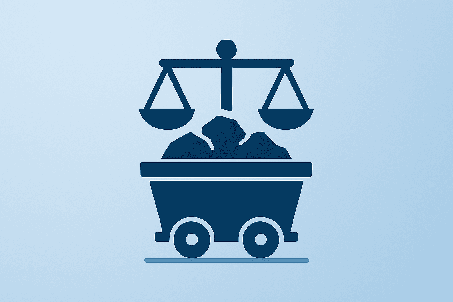 Flat filled vector of a cracked mining ore cart to symbolize the Rio Tinto Glencore merger deadline pressure