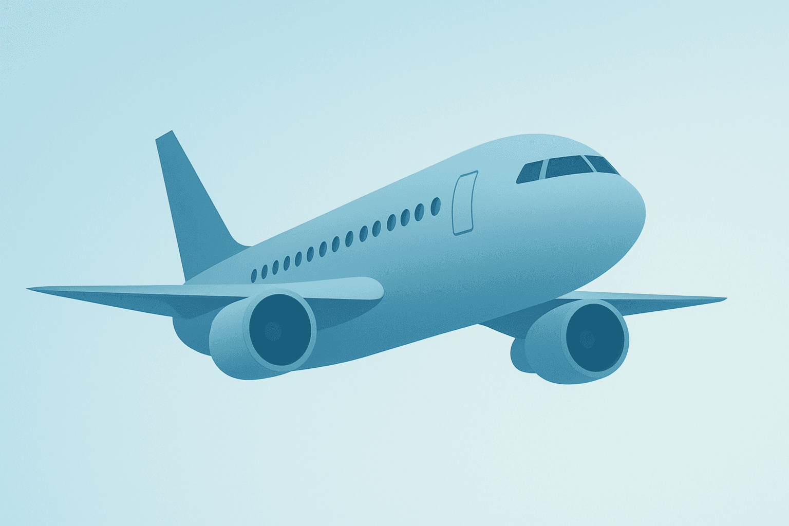 Flat filled vector of a single airliner form expanding forward to suggest fleet growth, referencing Boeing Vietnam orders.