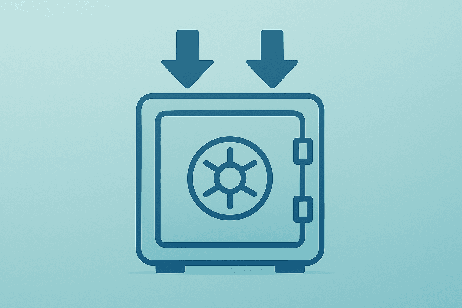 Flat vector of a vault under closing pressure symbolizing the Paramount bid for Warner Bros. Discovery.