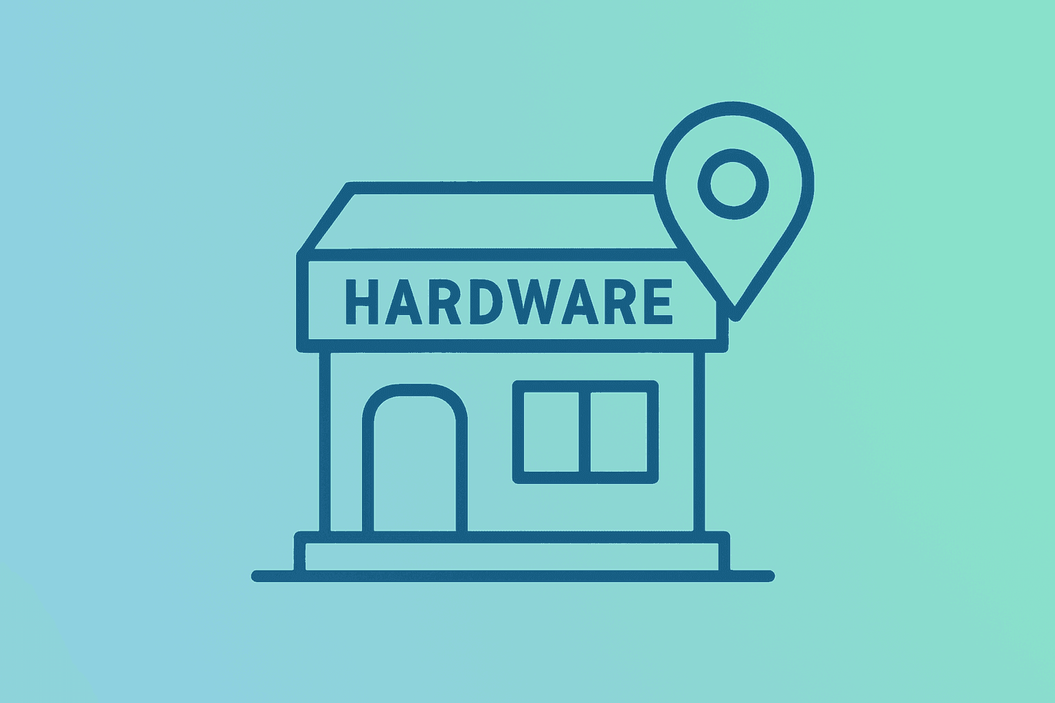 Flat filled vector of a hardware fulfillment hub symbolizing Home Depot Q2 2026 earnings, Express Delivery and repair demand.