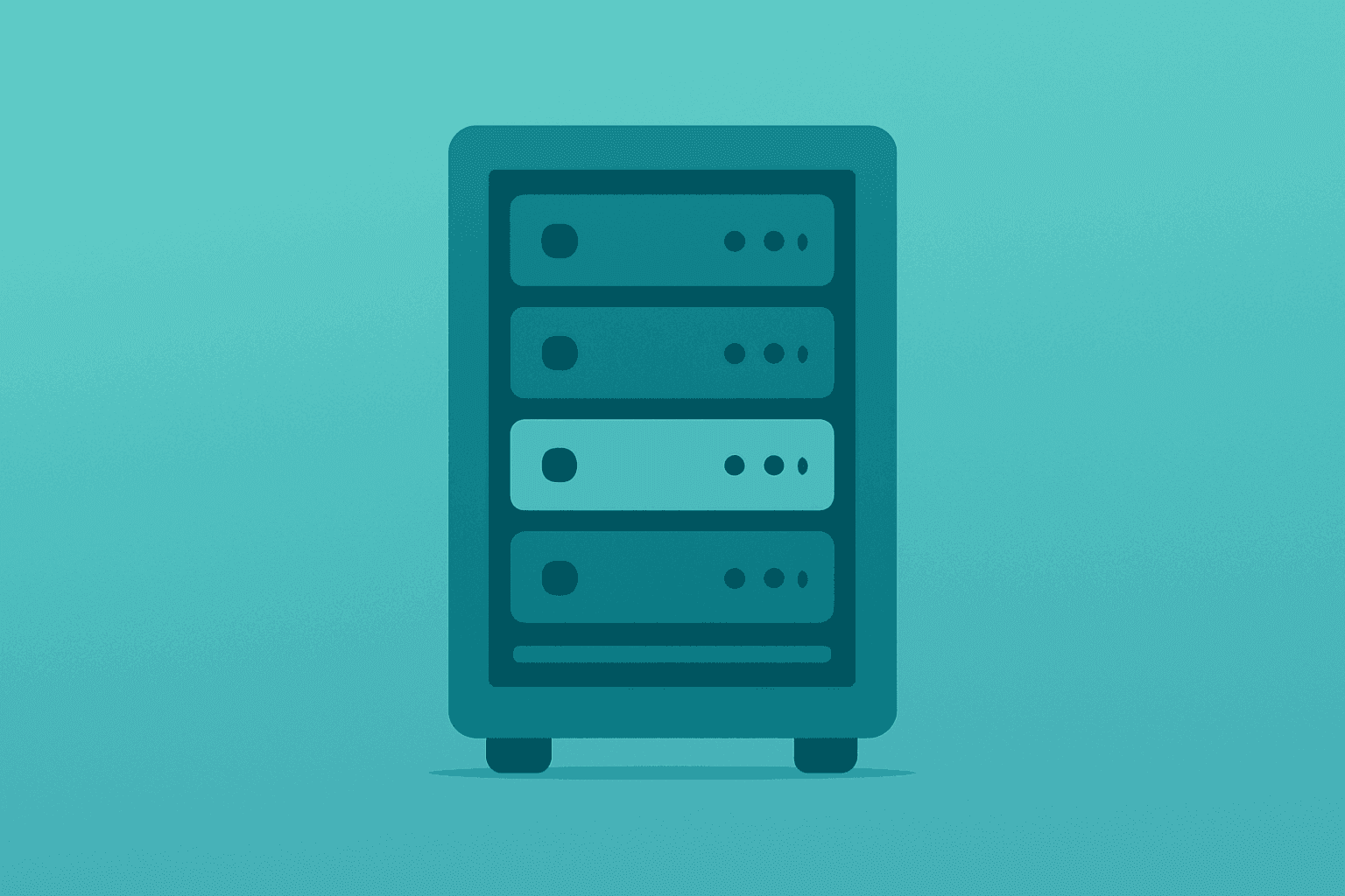 Flat vector server cluster with one module dimming to signal talent loss, evoking Alphabet shares plunge and concern.