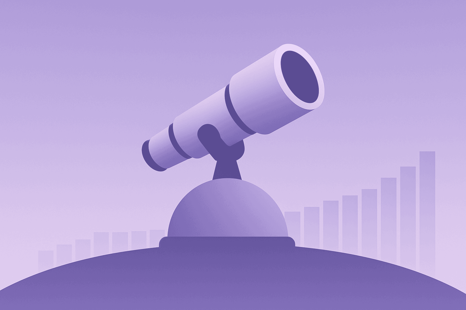 Flat-vector cover of an observatory telescope over a bond horizon symbolizing yield risk for Warsh Jackson Hole Speech.