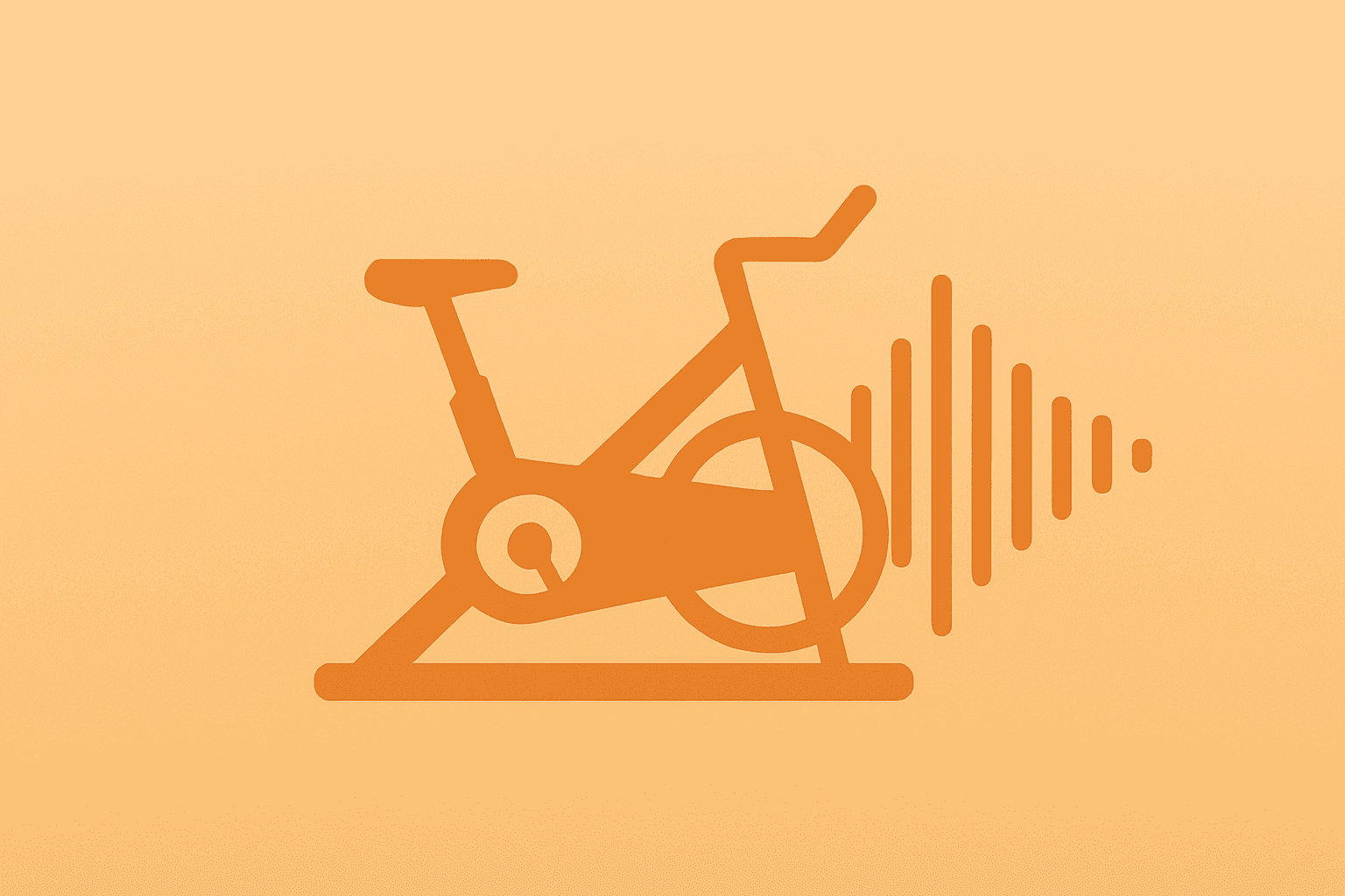 Flat vector of a fitness bike fused with a music waveform to represent the Spotify Peloton partnership and wider reach.