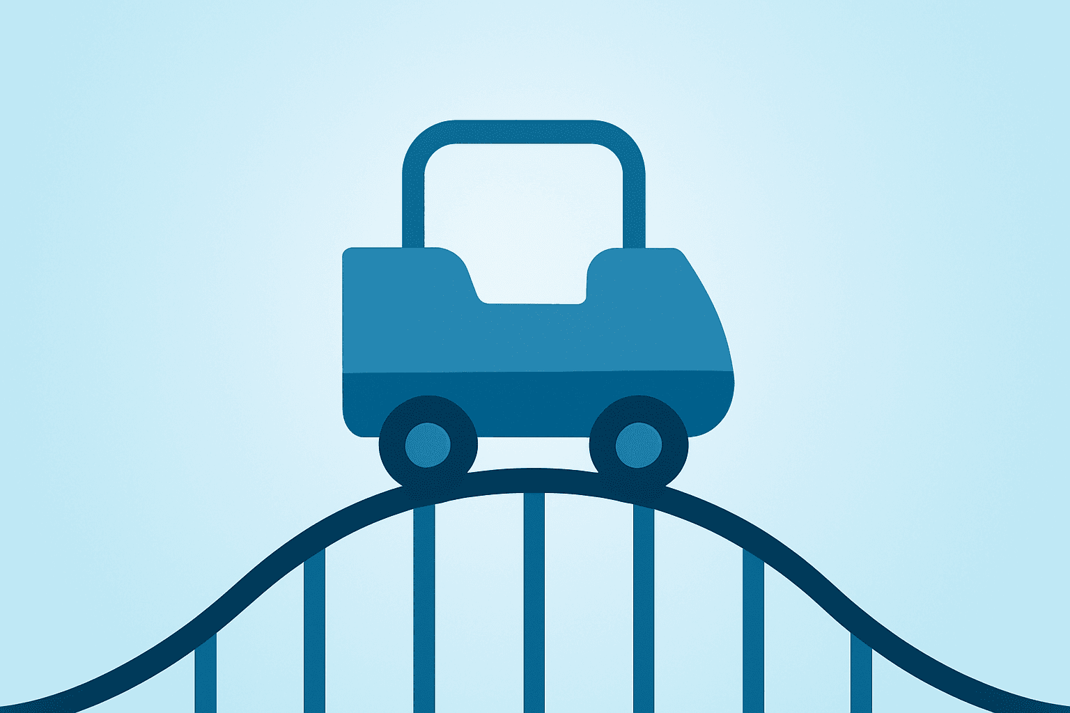 Flat-vector theme gate holding steady to symbolize Disney CEO succession and continuity, keeping focus on parks momentum.