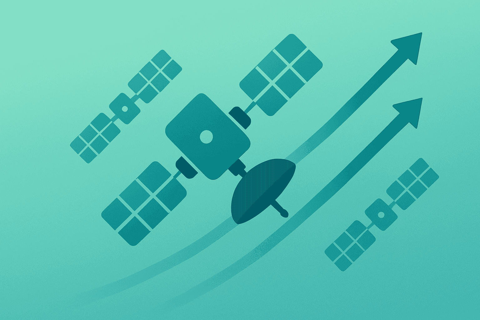 Flat vector of a satellite cluster absorbing index flows to suggest Nasdaq-100 inclusion and passive buying for SpaceX stock