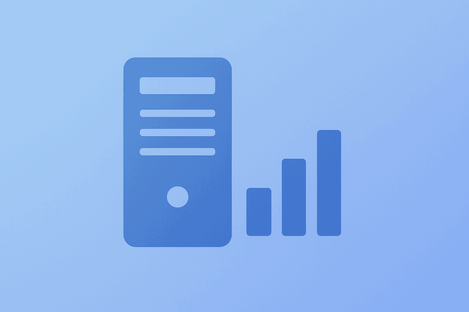 Flat filled vector of an ad exchange server with a dimming signal, evoking Trade Desk earnings miss and weak guidance.