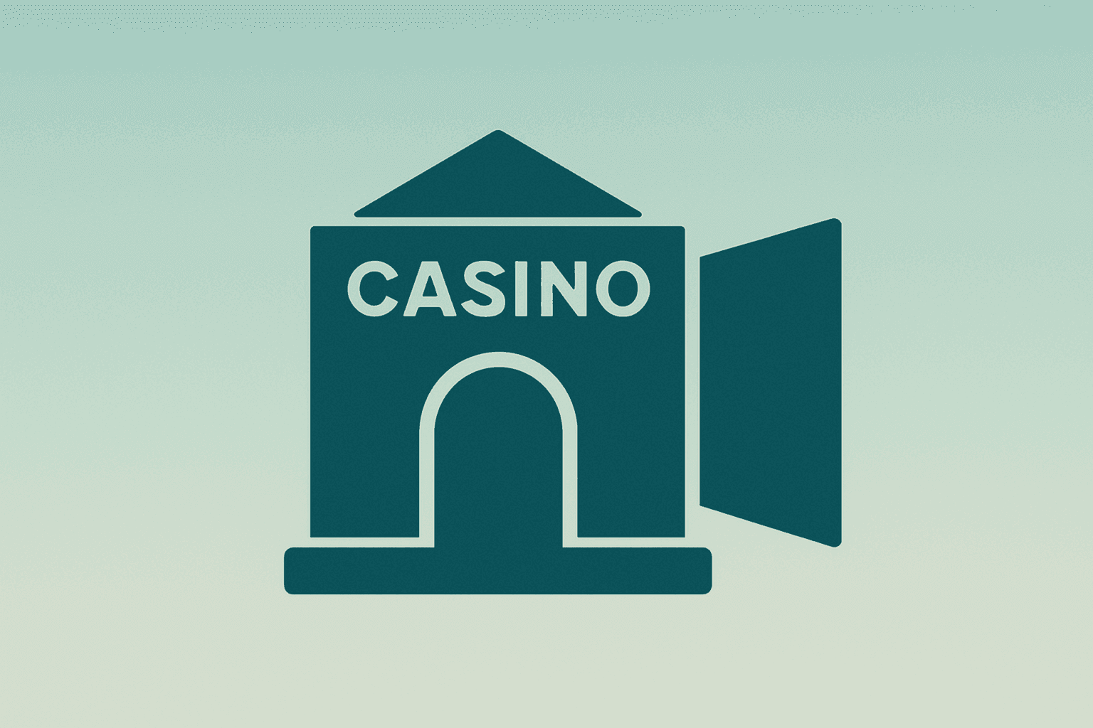 Flat filled vector of a casino roof shedding a panel to symbolize Barry Diller withdraws MGM bid and a large minority stake.