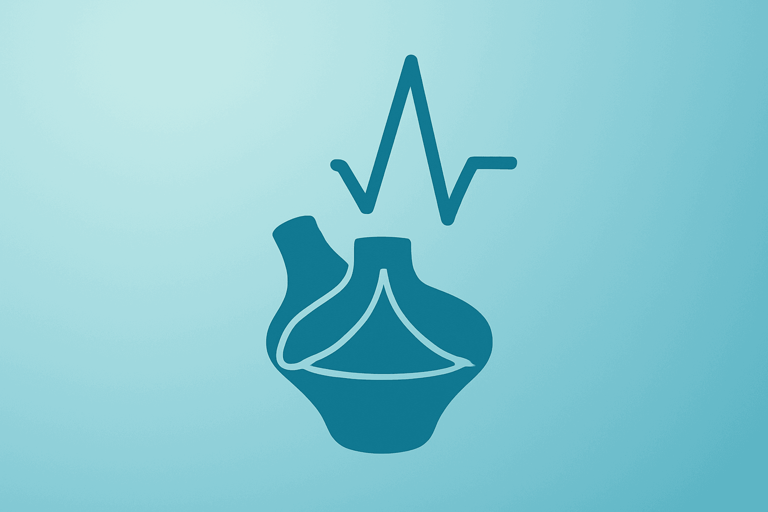Flat vector cover of a medical valve fused with a gear, symbolizing Abbott Q2 2026 earnings and structural heart momentum.