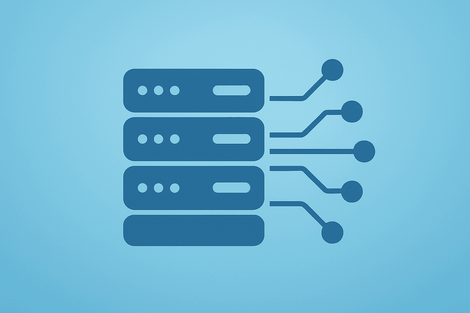 Flat vector of a server stack swelling with expanding modules to represent Palantir earnings and AI momentum.