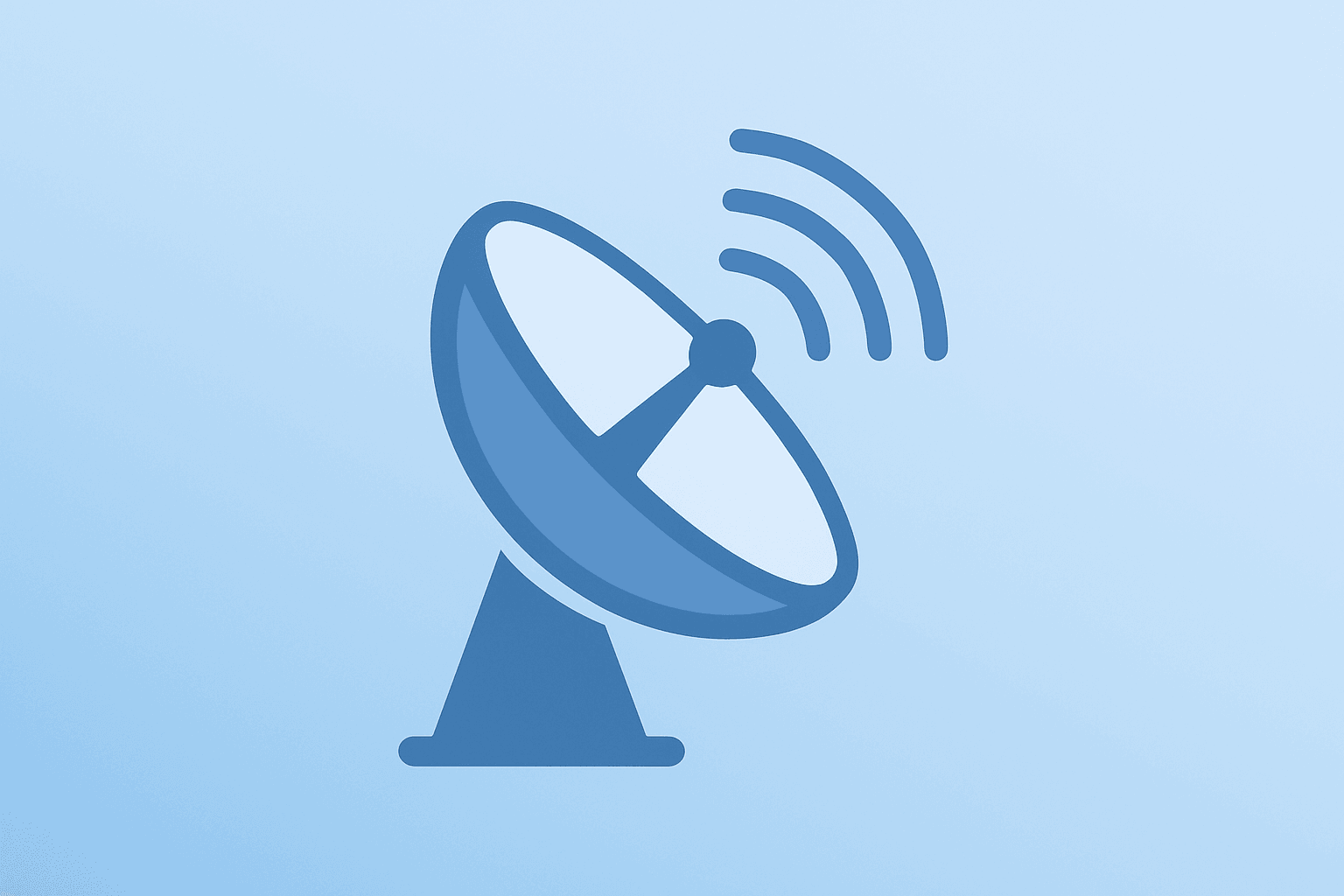 Flat filled vector of a fractured satellite dish symbolizing SpaceX IPO valuation split between target and market odds.