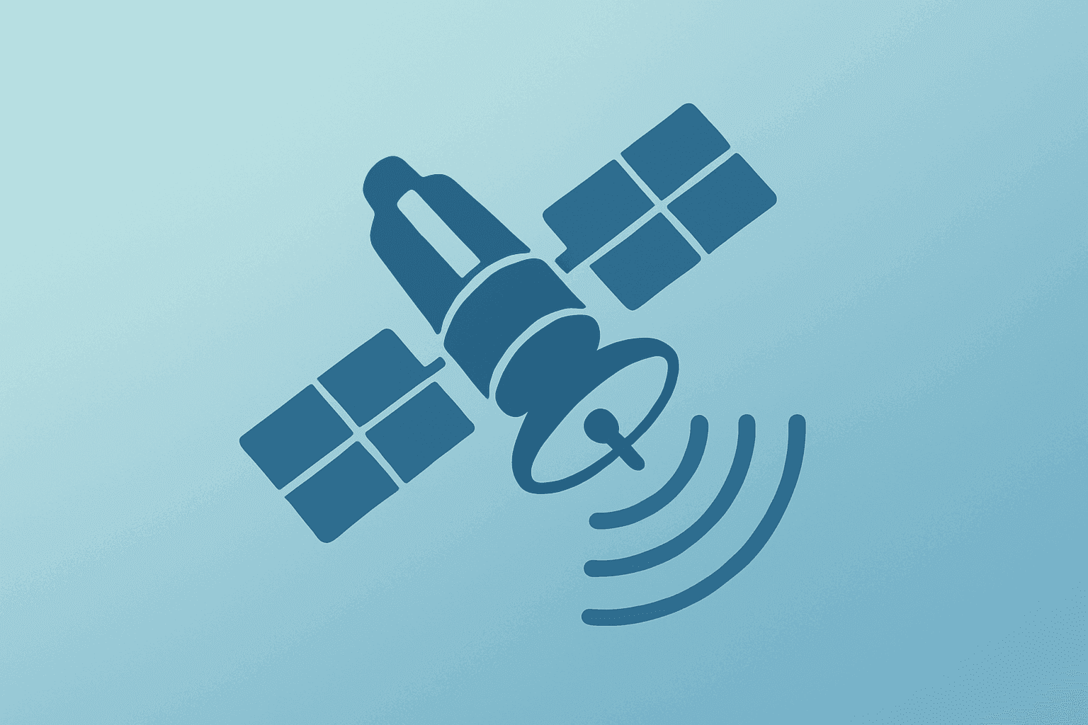 Flat vector of a satellite advancing forward to symbolize the HawkEye 360 IPO debut and renewed defense investor demand.