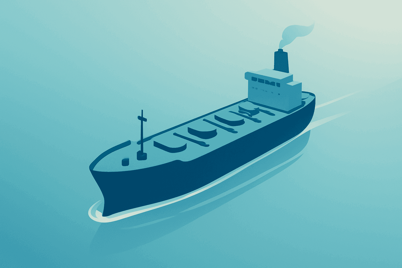 Flat vector of a crude tanker and narrowed sea lane symbolizing oil prices Iran deal and pressure on benchmarks.