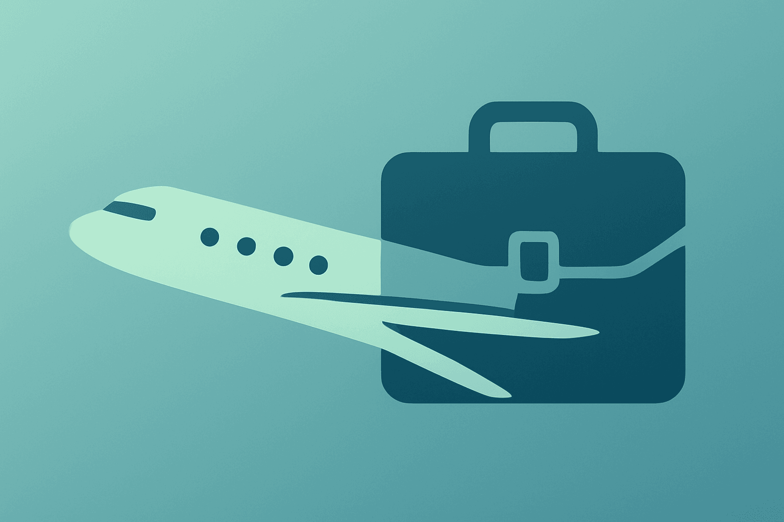 Flat vector of an airplane fuselage merging with a portfolio icon to represent Berkshire Hathaway Delta stake reshuffle.