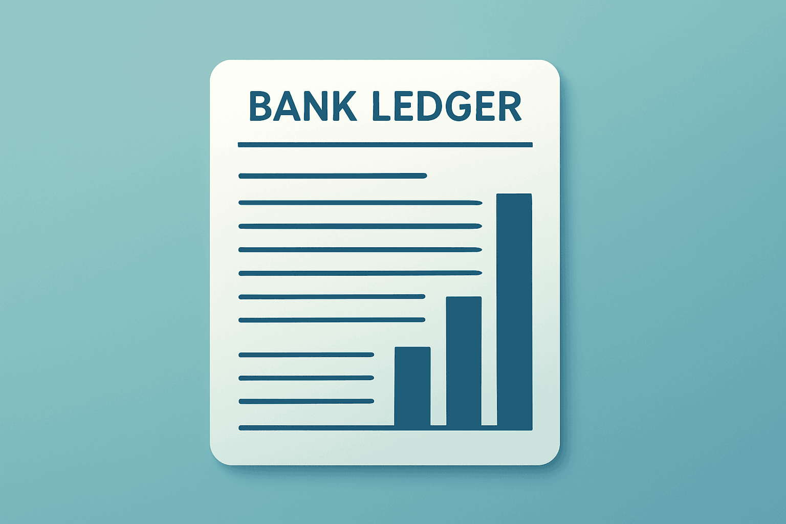 Flat vector of a bank ledger with a tightening margin strip representing Wells Fargo Q1 2026 results and NIM compression.