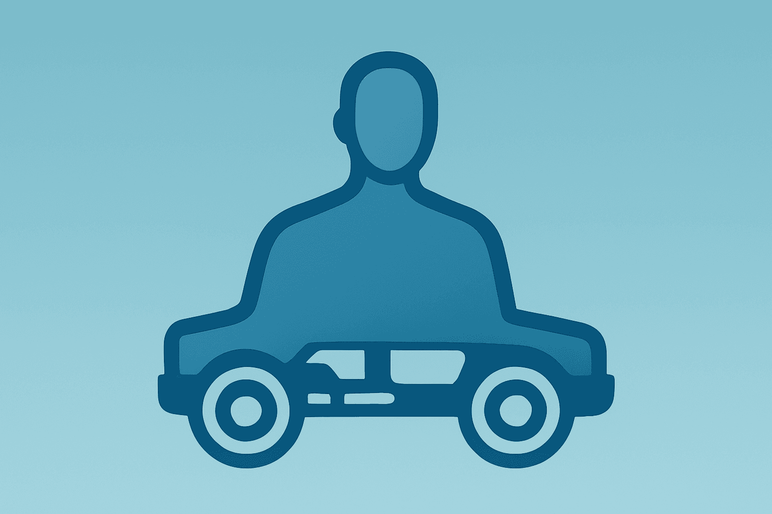 Flat vector of a car chassis fused with a humanoid robot torso, symbolizing Mobileye Acquires Mentee Robotics AI tie-up.