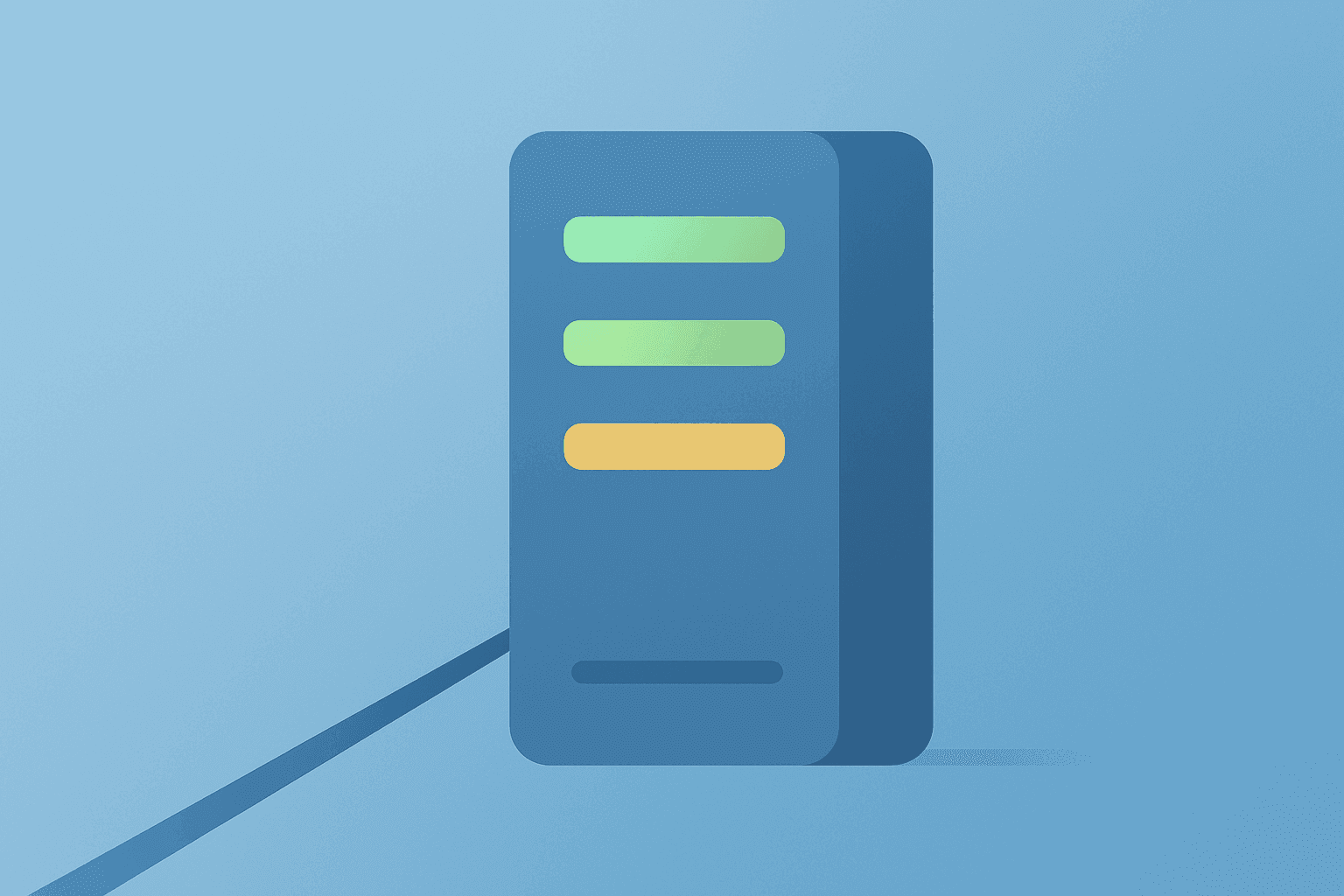 Flat-vector icon of a streaming server with a dimming module to symbolize Netflix layoffs and prioritization.