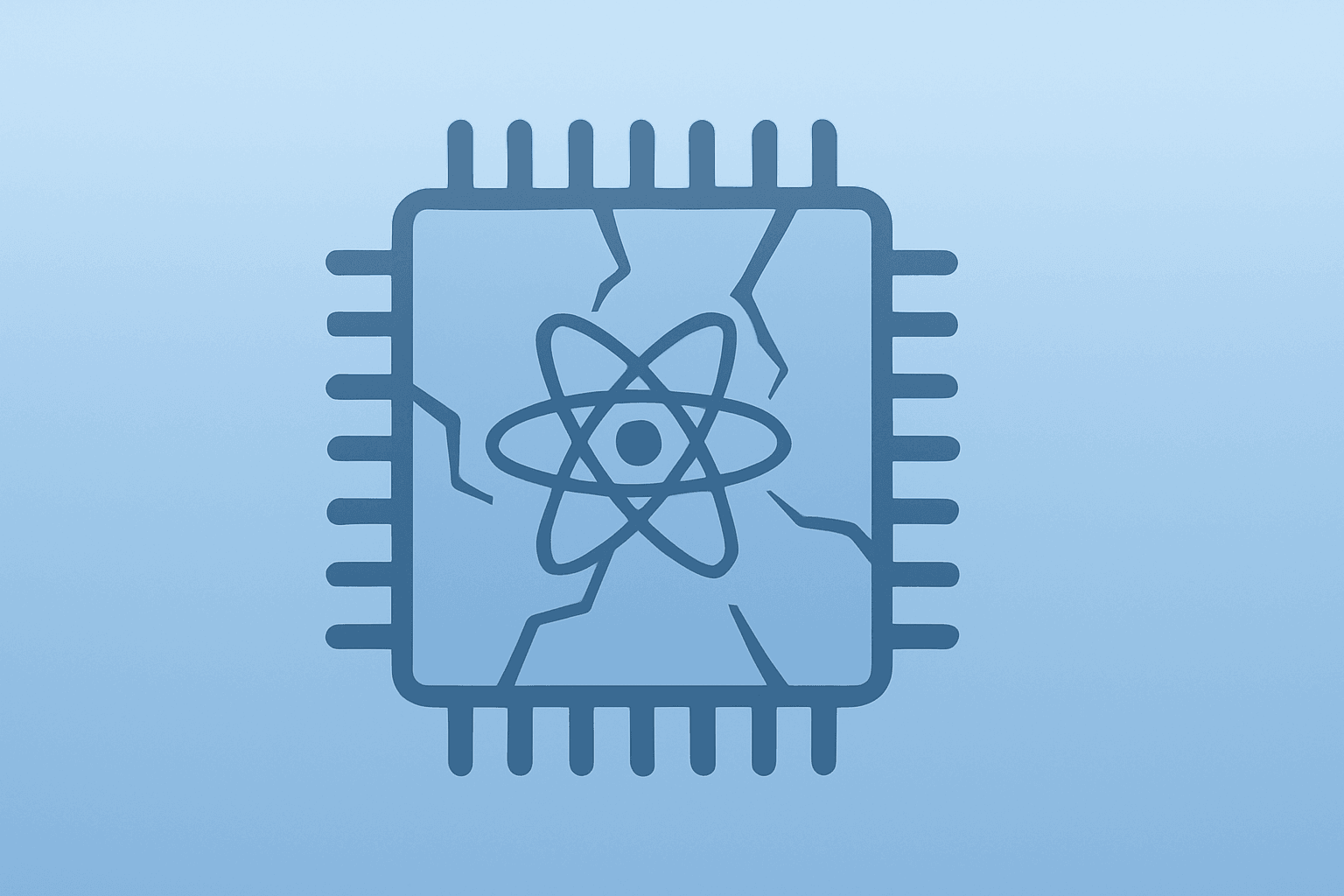 Flat-vector quantum module with cracked shell symbolizing 108-qubit rollout and profit questions after Rigetti earnings