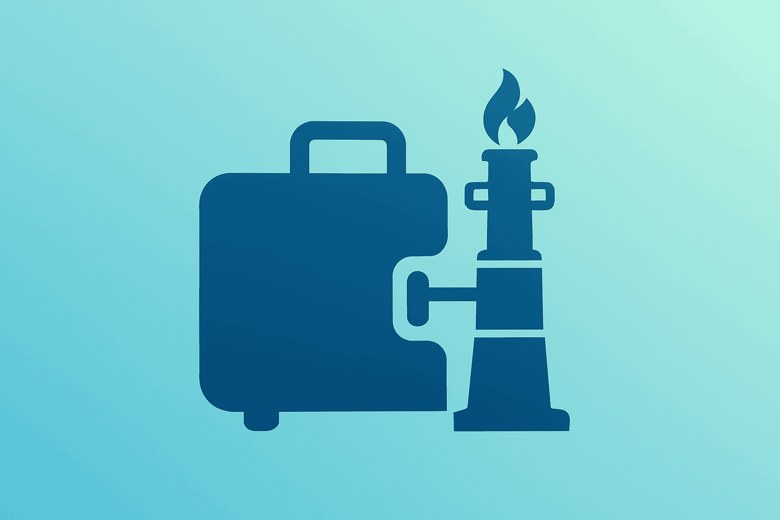 Delta Air Lines Raises Baggage Fees cover with flat-vector suitcase merging into a refinery tank on a smooth gradient