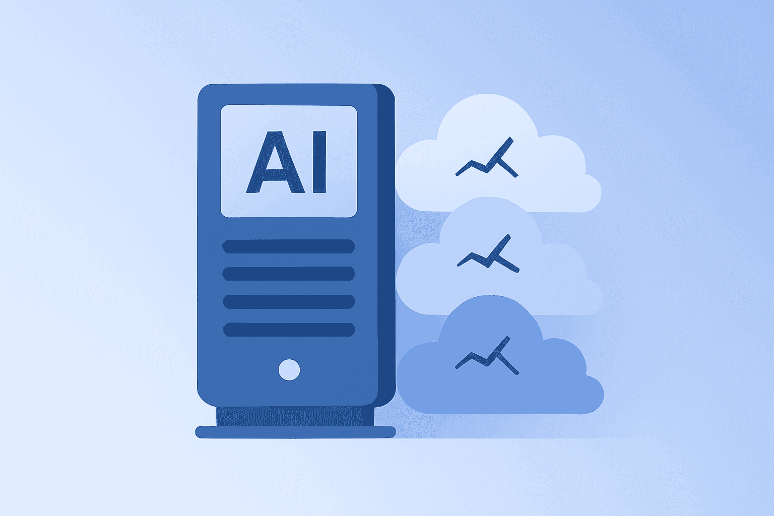 Flat-vector server stack balancing expanding AI cloud capacity under strain, representing Nebius earnings and financing risk.