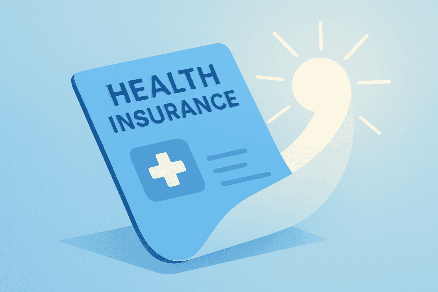 Flat vector of a medical plan card unfurling to symbolize UnitedHealth stock reaction to CMS Medicare Advantage final rule.