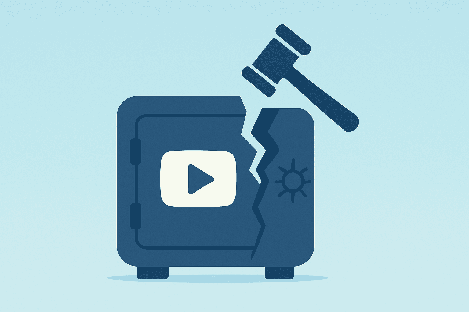 Flat vector of a streaming vault under scrutiny to symbolize the Netflix Warner Bros. Discovery Acquisition.