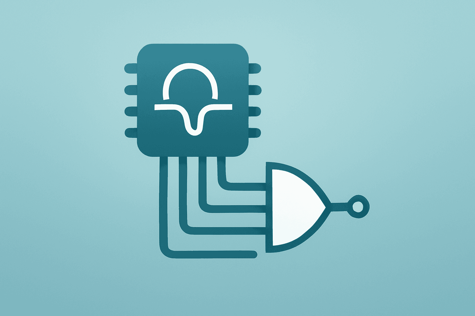 Superconducting chip merging with a dual-rail gate-model circuit, symbolizing the D-Wave acquisition.