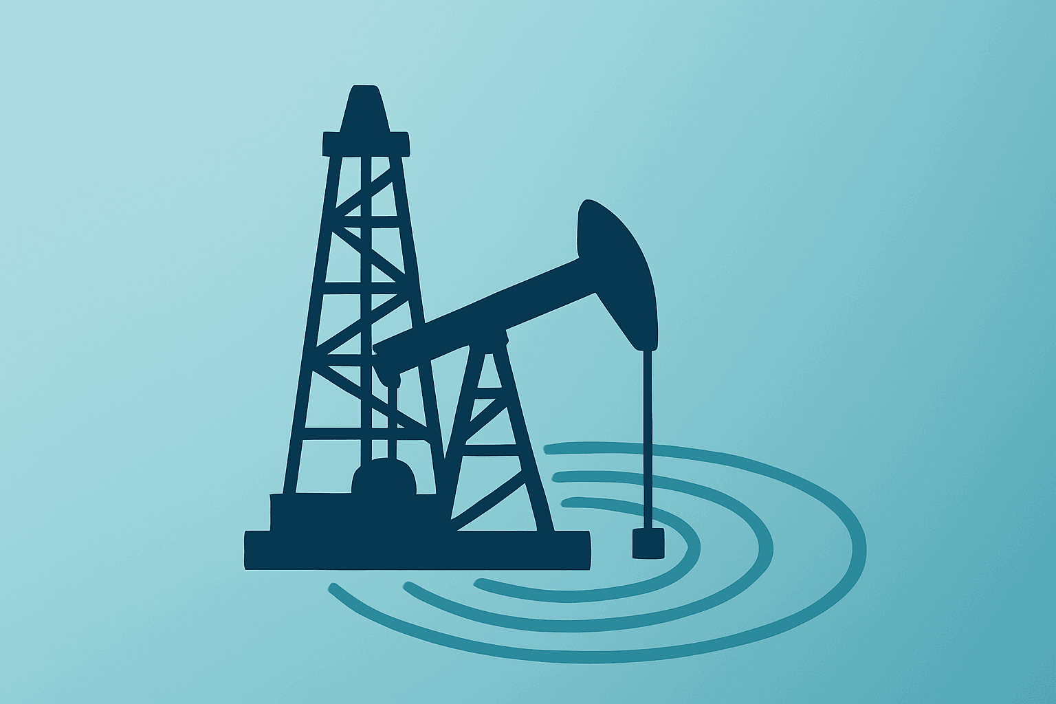 Flat vector cover of a drill rig with expanding rings symbolizing Halliburton Q3 2026 earnings beat and 2027 margin outlook.