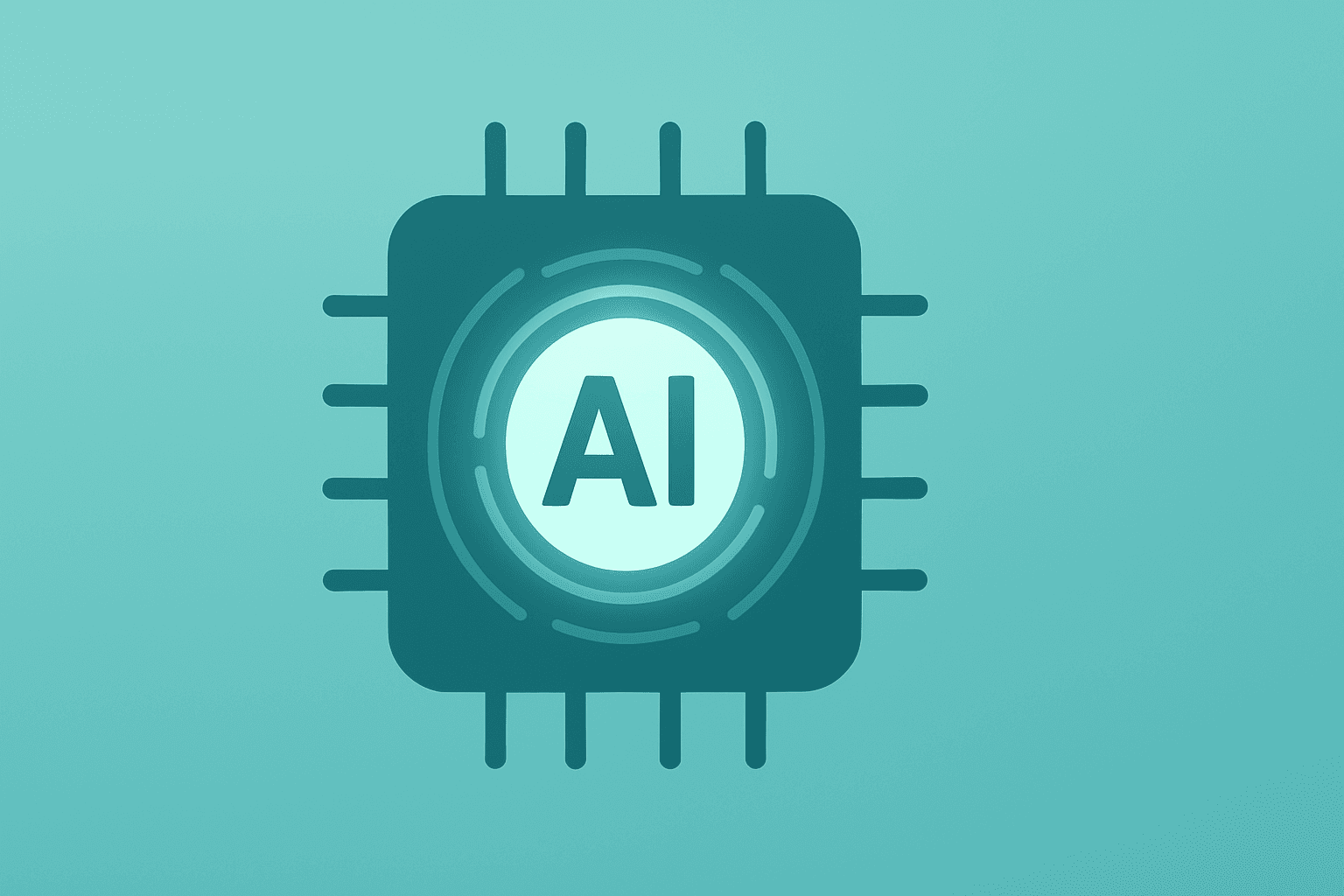 Flat vector AI chip with layered glowing cores to symbolize expanding GPU demand and analyst bullishness for Nvidia stock.