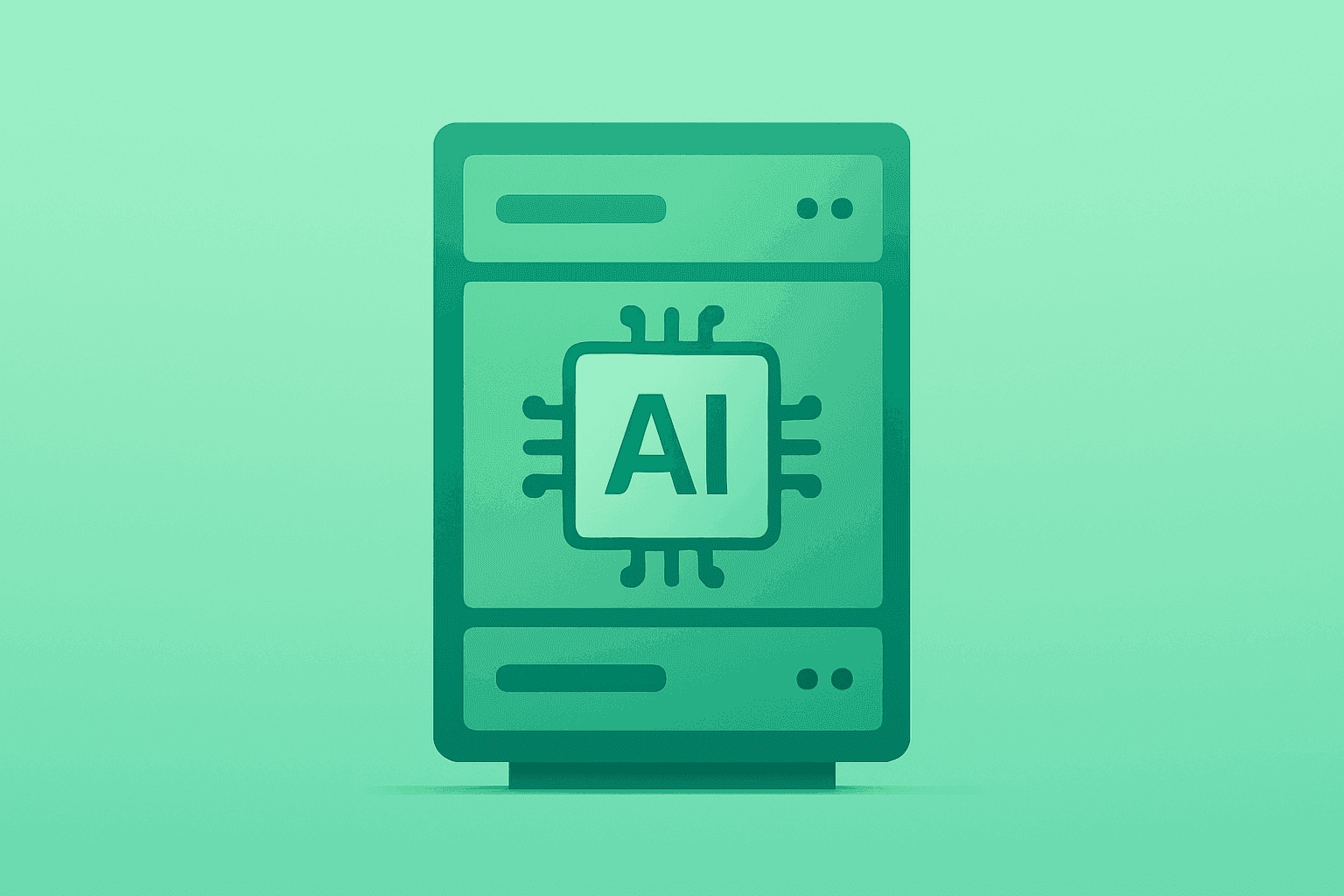 Flat-vector server pod compressing under expanding AI module as editorial cover for Infosys Q2 results.