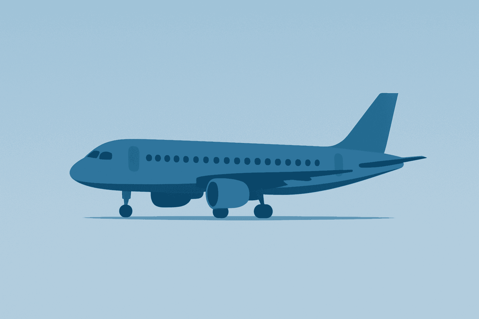 Flat centered vector of a grounded jet with dimmed lights symbolizing Spirit Airlines shutdown and stalled rescue talks