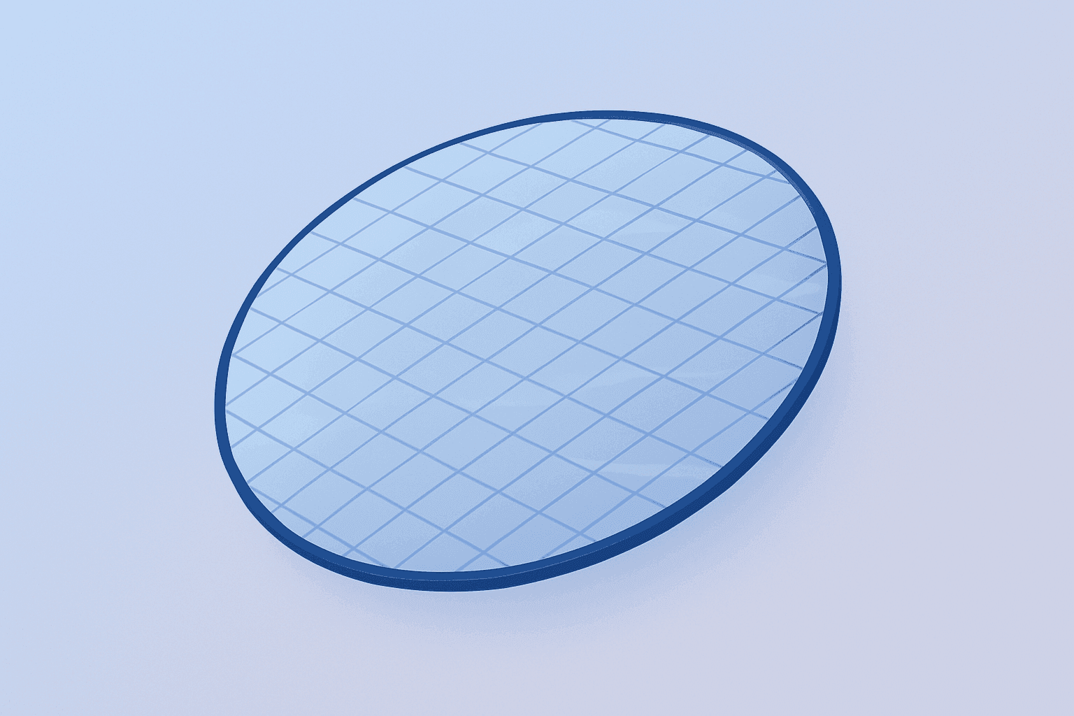 Silicon wafer icon symbolizing Intel 18A-P risk production and foundry readiness on an amber-sand gradient with shadow lift.