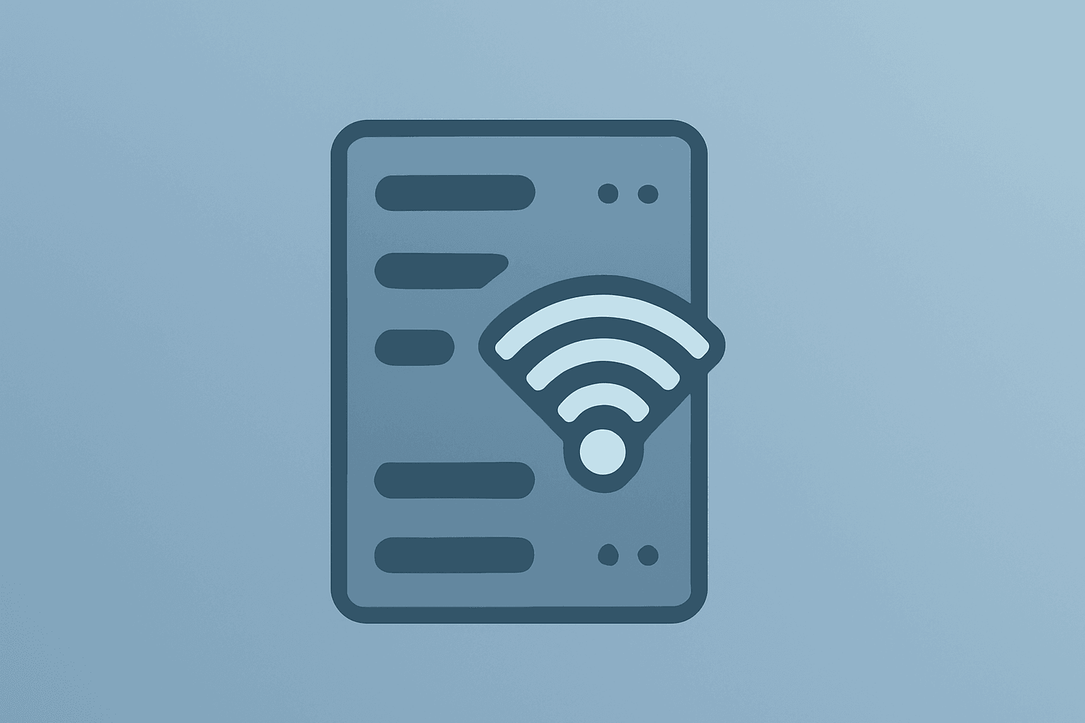 Flat filled vector of a server rack with pulsing signal core on a smooth slate-ice gradient, evoking Palantir stock traders.