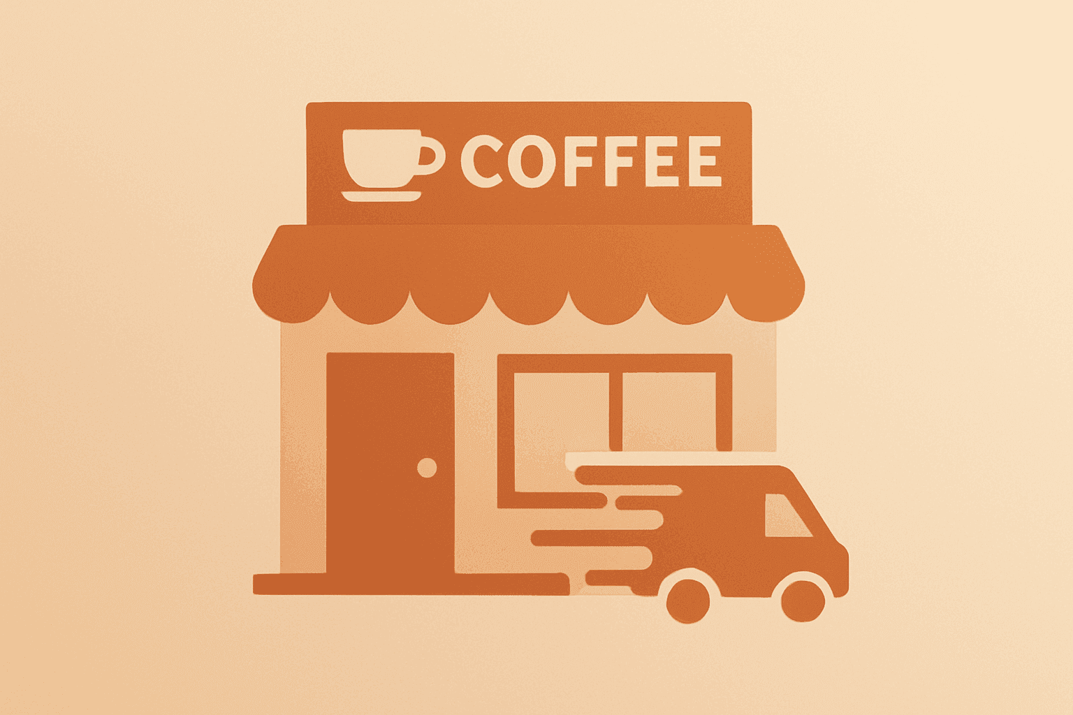 Flat filled vector of a coffee cup icon with a service motif to signal Starbucks earnings and raised FY2026 guidance.
