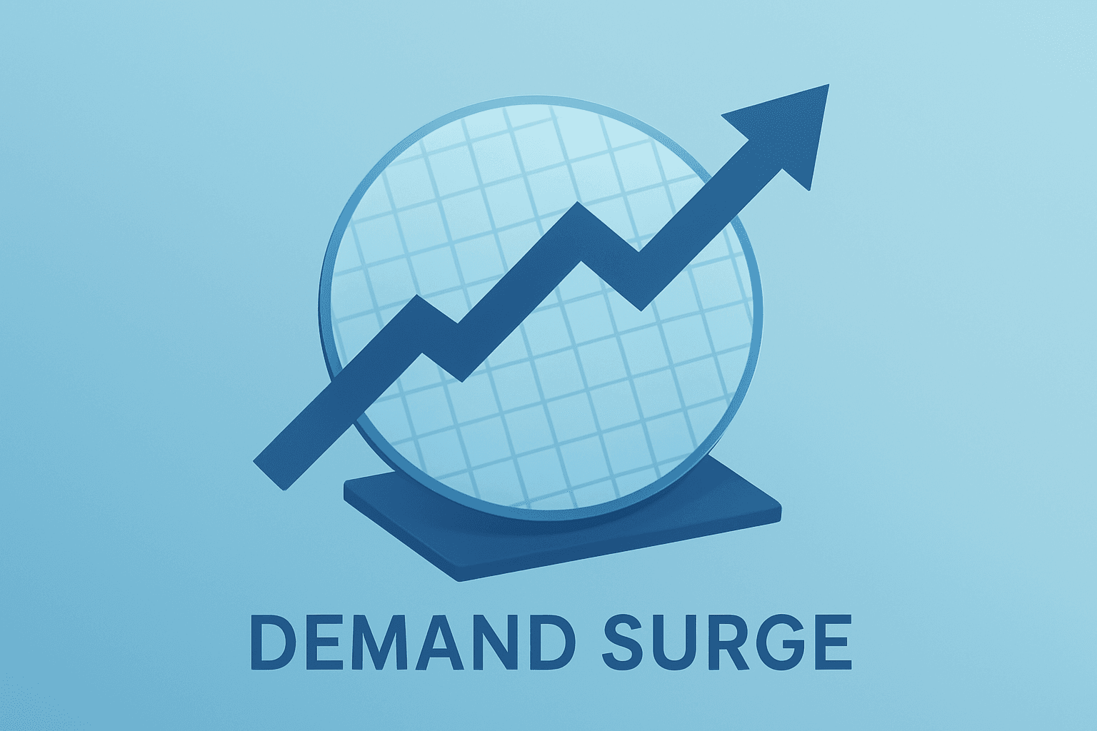 Minimal flat-vector cover showing a silicon wafer under demand surge to symbolize Nvidia earnings focus.