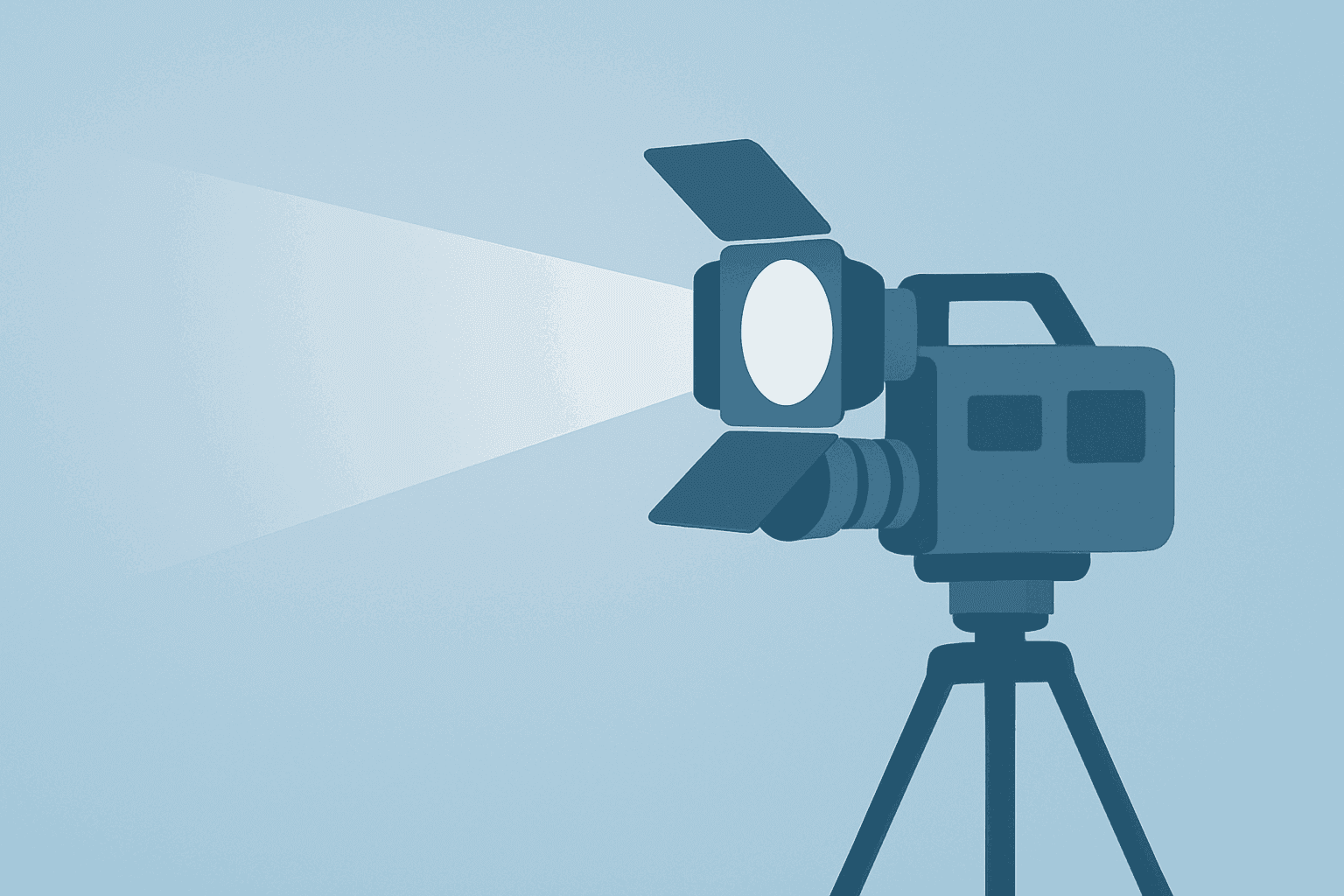 Flat vector stadium broadcast camera with ad spotlight representing Comcast Q1 2026 earnings and broadband gains.