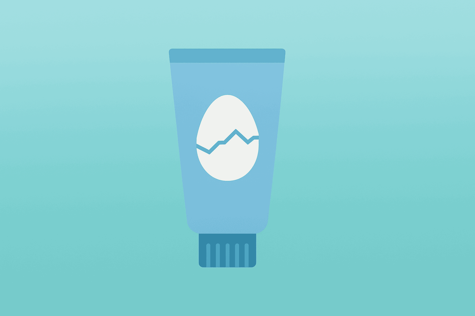 Flat filled vector of a toothpaste tube with a cracked shell symbolizing Colgate Q2 results and North America weakness.