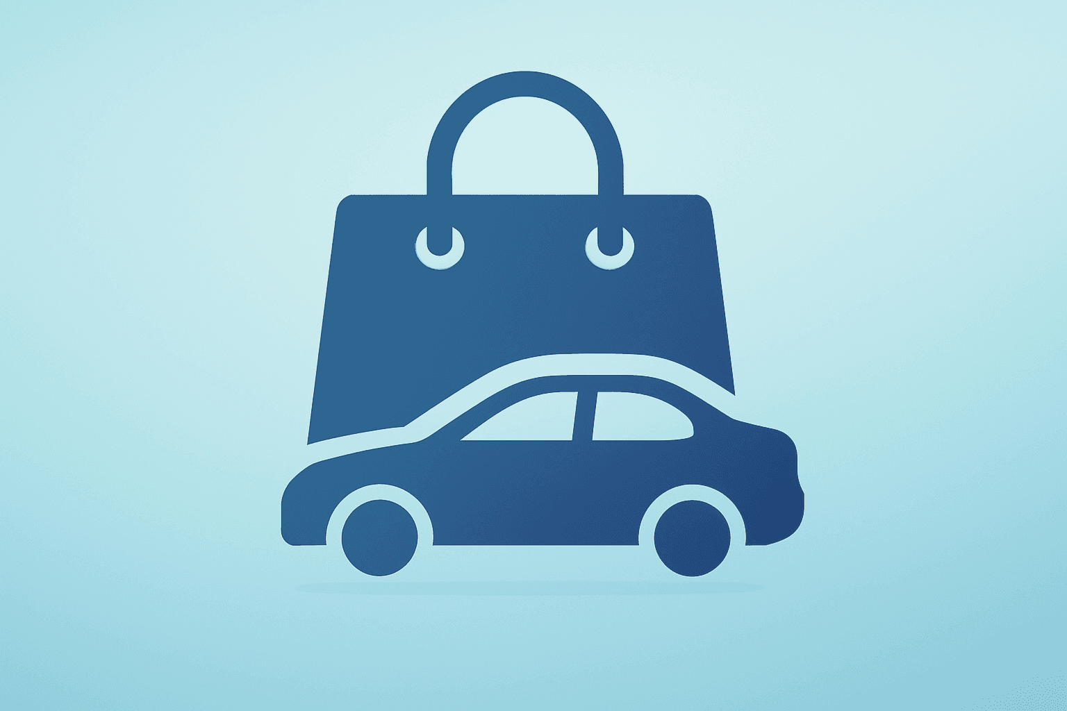 Flat-vector cover of a shopping bag merging with a vehicle silhouette to symbolize U.S. retail sales and auto-led spending