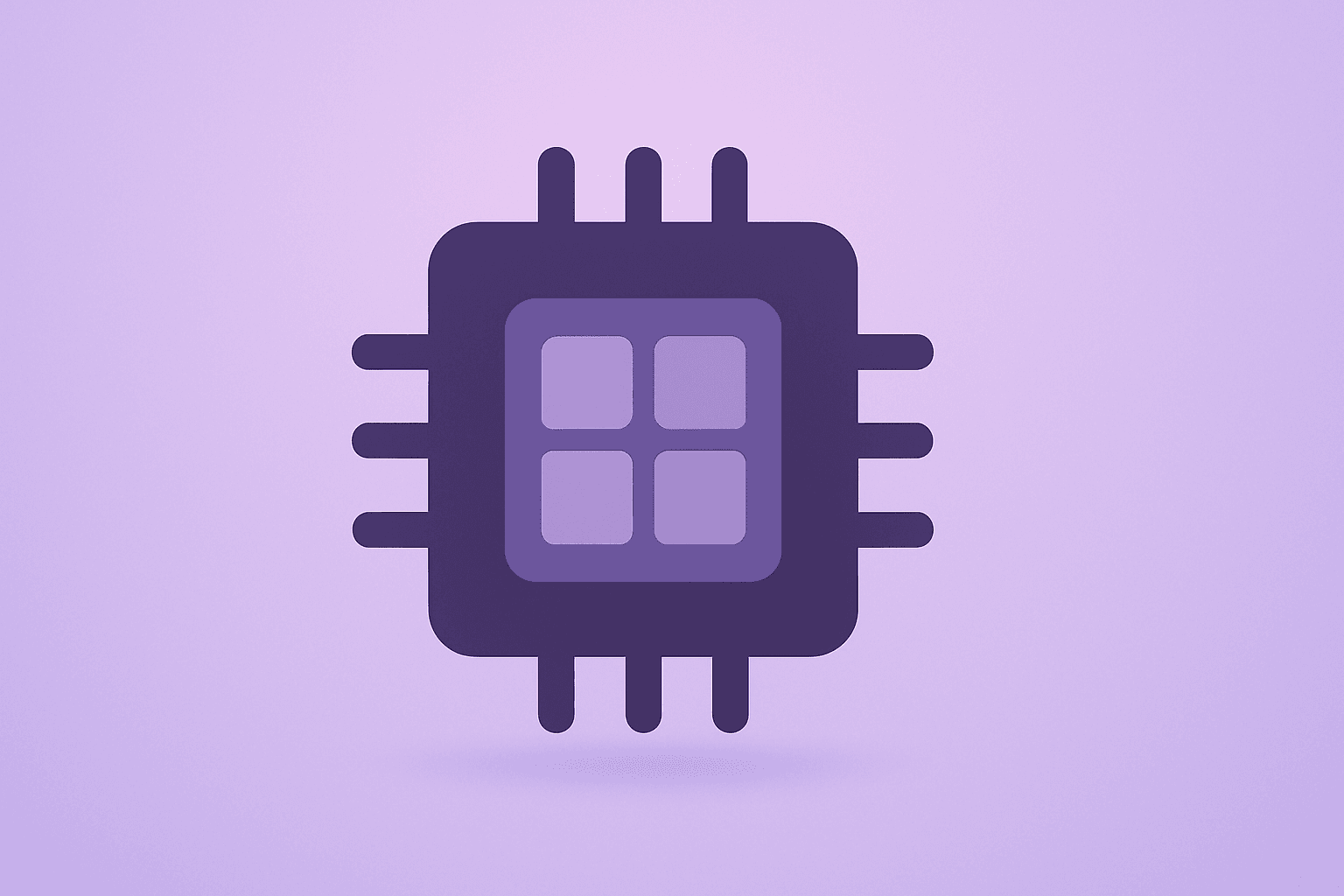 Flat-vector cover of a dimming chip to symbolize Tech Sector Rotation and the shift from AI into healthcare and staples.