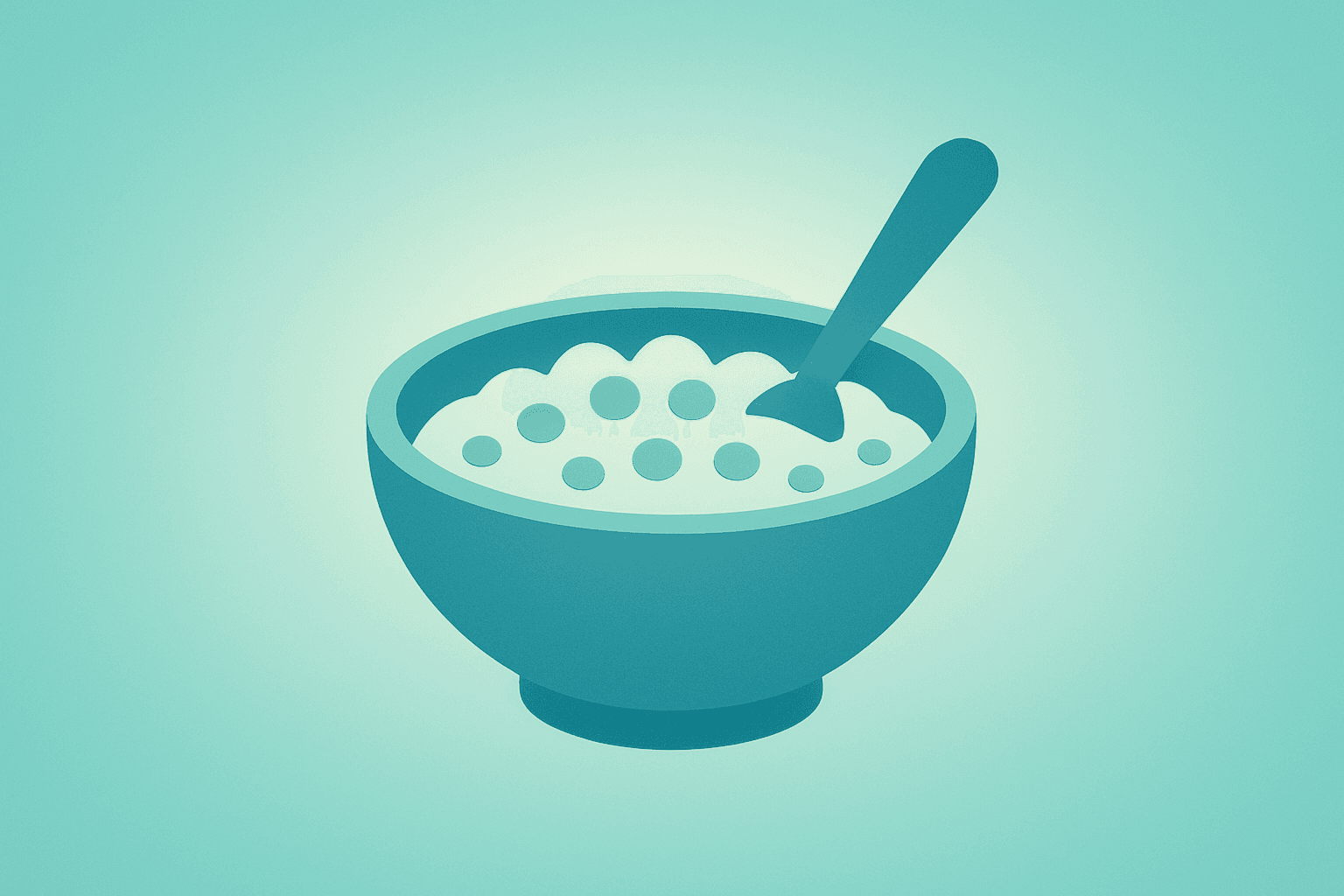 Flat filled vector of a cereal bowl dimming under a soft shadow to symbolize General Mills cuts outlook and weaker demand.