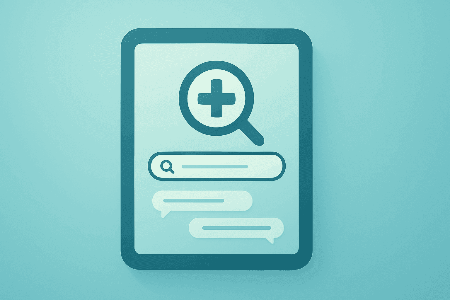 Flat vector medical tablet streaming search queries to symbolize Doximity earnings guidance lift from AI Search traction