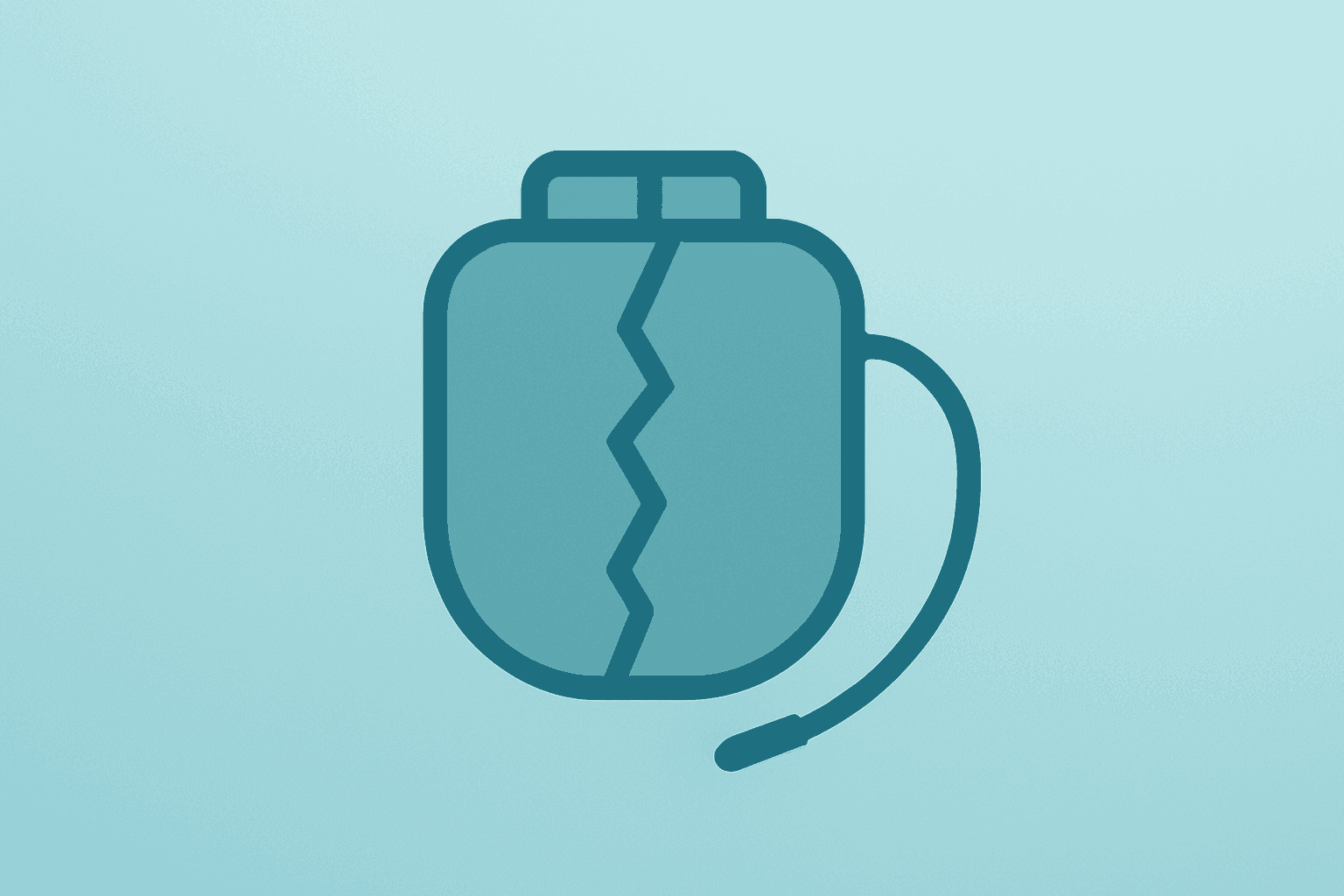 Flat filled vector of a medical device chassis with a cracked seam evoking headwinds and Boston Scientific earnings guidance.