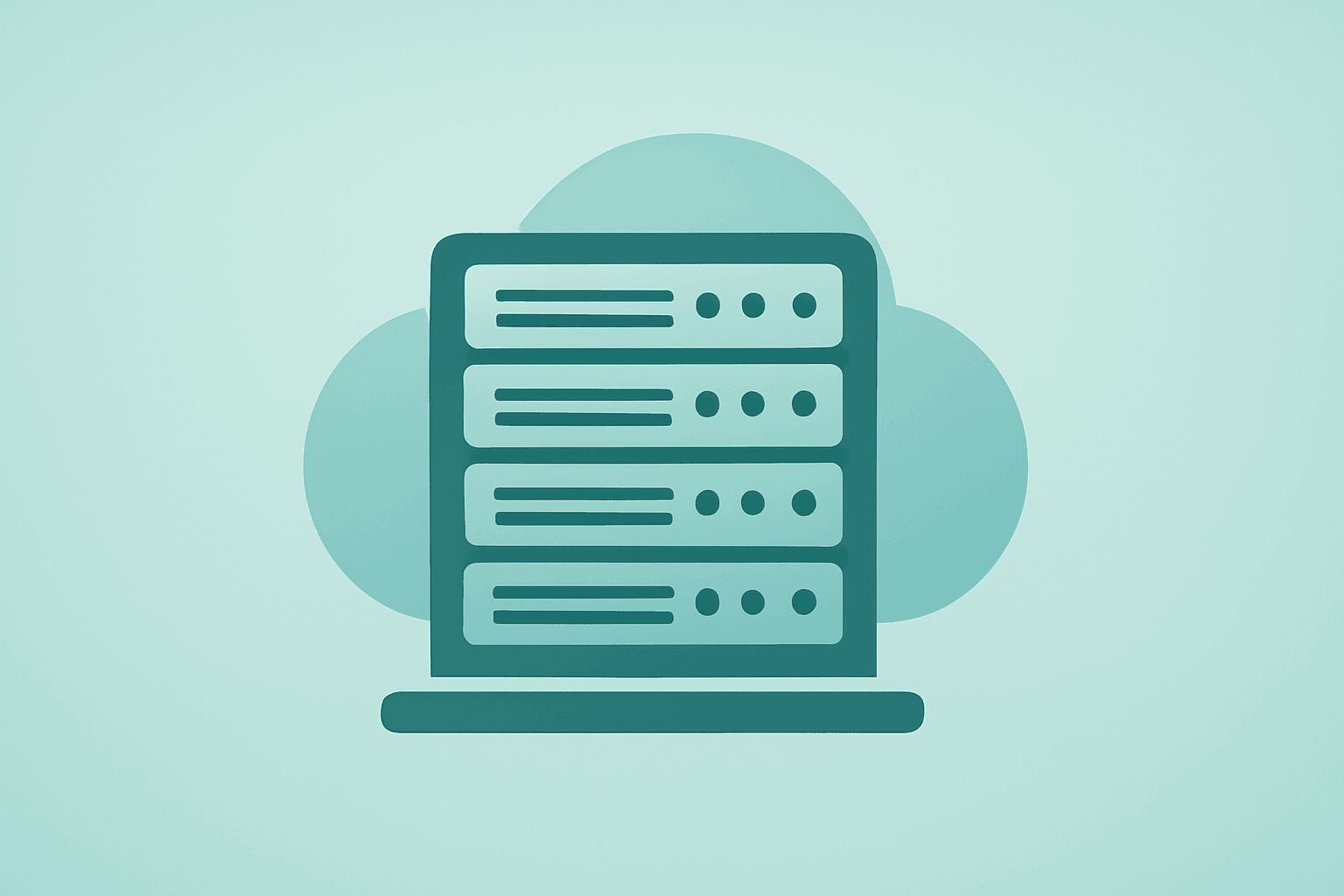 Flat-vector server rack swelling with modules to represent CoreWeave backlog surge and debt-fueled data-center expansion.