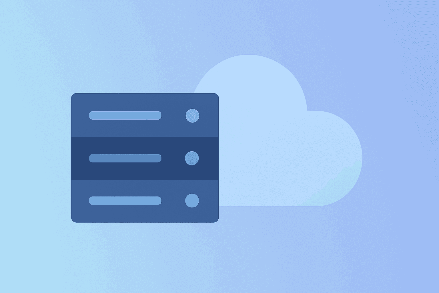 Flat filled vector of a server merging with a cloud module to symbolize Alphabet Q2 2026 earnings Cloud backlog and AI focus.