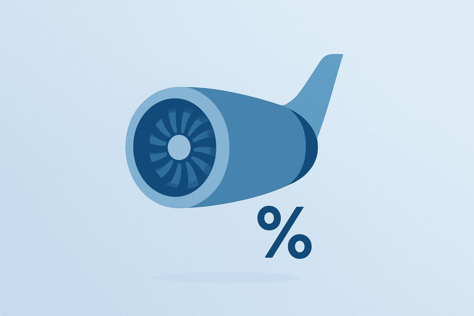 Flat vector jet engine symbolizing Delta revenue outlook and demand resilience lifting airline sector sentiment.