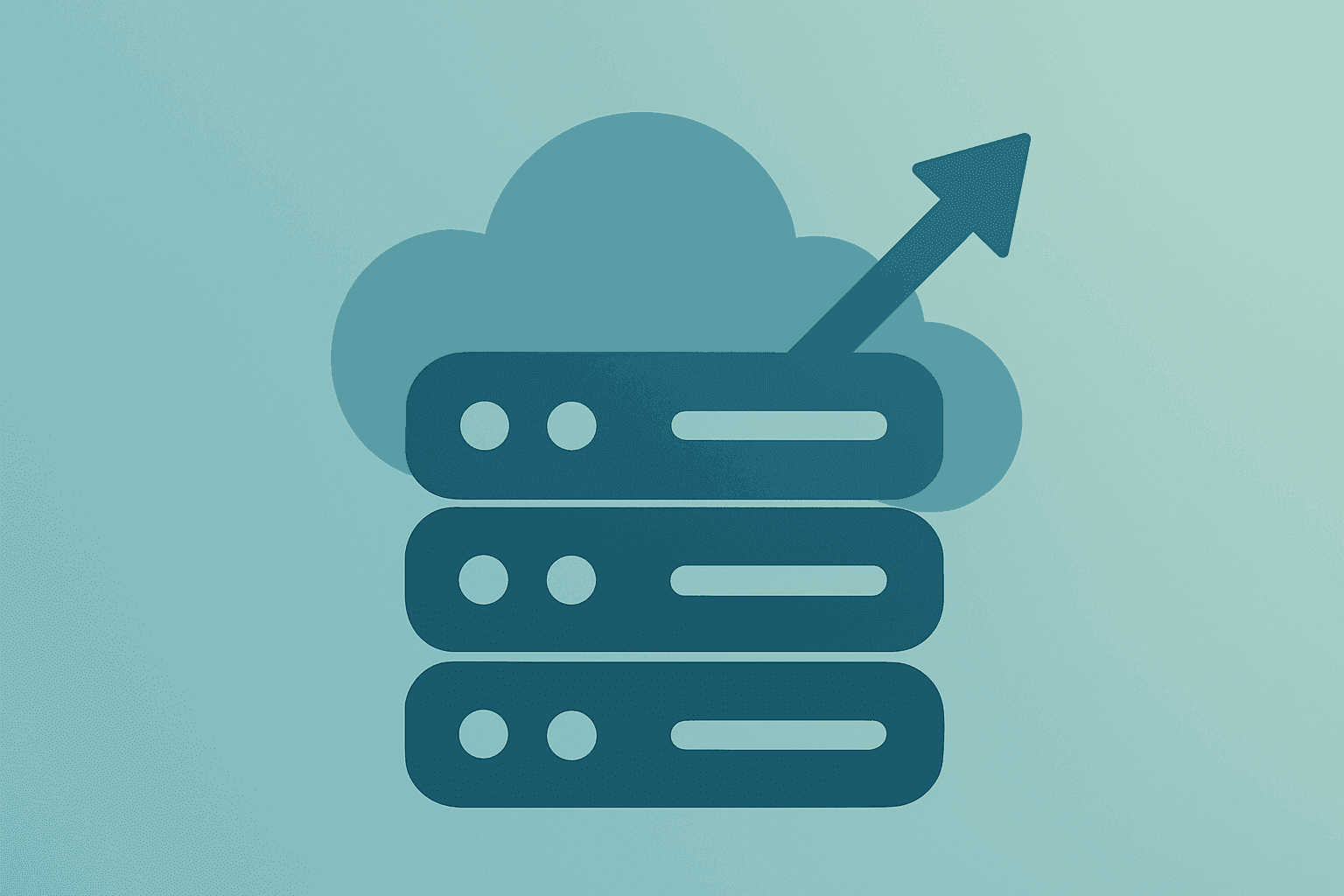 Flat filled vector of a cloud server cluster expanding compute modules to symbolize Twilio earnings lift via AI-driven demand.
