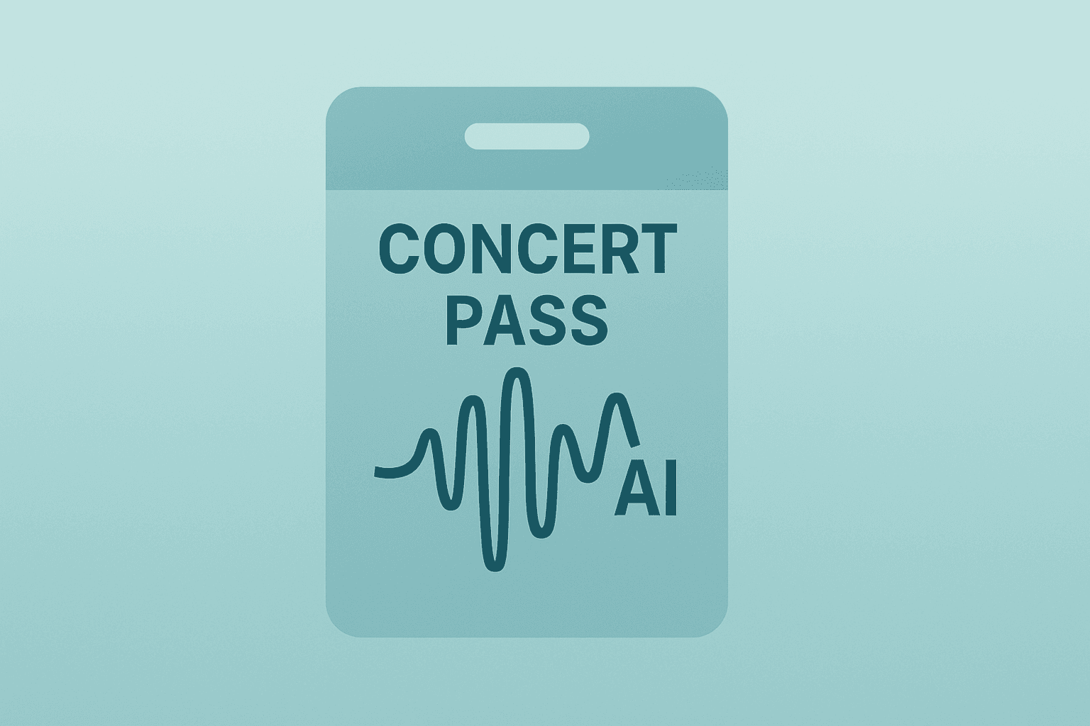 Flat-vector music player fused with a concert pass to symbolize the Warner Music Suno partnership and artist protections